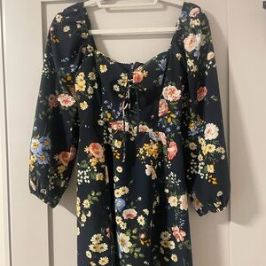 Floral Dress with Puff Sleeves